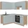 Vicco Winkelküche L-Form 160 x 190 cm Hellblau-grau/Goldkraft Eiche