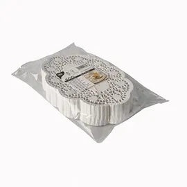 Papstar 500 Mokkadeckchen oval 18 cm x 13 cm weiss