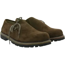 STONEROCK Wildbock Uni Herren schlichte Trachten-Schuhe Echtleder-Schuhe Haferl-Schuhe Schnür-Schuhe 1001 Dunkelbraun - 39