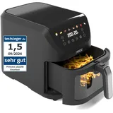 Princess SlimFry Heißluftfritteuse 8 L, platzsparend, fettfreie Kochtechnologie, 8 Programme, Sichtfenster, leistungsstark (2000 W) und leiser Betrieb (55 db), Schwarz, Airfryer 01.182258.01.001
