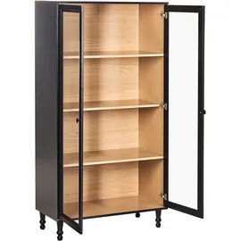 Beliani Vitrine Tingledale 80 x 40 x 151 cm Schwarz/Braun