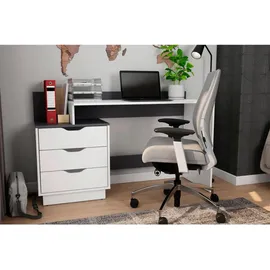 byLIVING Schreibtisch Belfast Weiß / Anthrazit