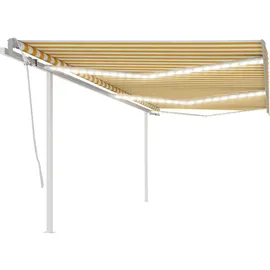 vidaXL Einziehbar LED Gelenkarmmarkise 600 x 350 cm gelb/weiß 3070083
