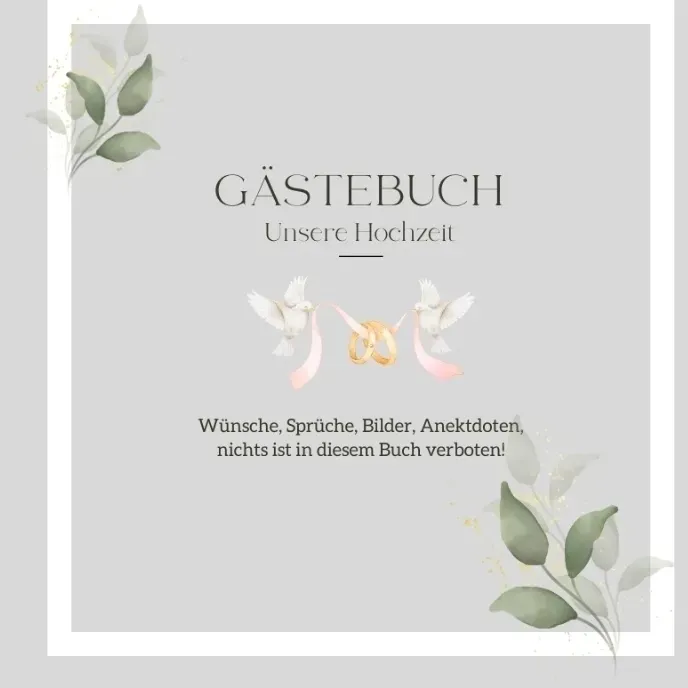 Gästebuch Unsere Hochzeit: Elegantes Hochzeits-Gästebuch  Blanko - Mein Amorzinho  Gebunden