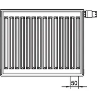 Kermi Profil-Ventilheizkörper 900 x 500 mm Typ 11 weiß rechts