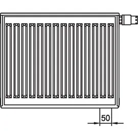 Kermi Profil-Ventilheizkörper 900 x 500 mm Typ 11 weiß rechts
