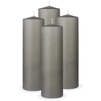 HS Candle Stumpenkerze Ø7 x 20 cm hellgrau 4 St.
