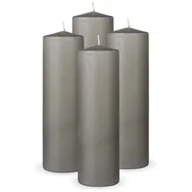 HS Candle Stumpenkerze Ø7 x 20 cm hellgrau 4 St.