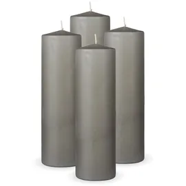 HS Candle Stumpenkerze Ø7 x 20 cm hellgrau 4 St.