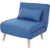 Mendler Schlafsessel HWC-D35, Schlafsofa Funktionssessel Klappsessel Relaxsessel Jugendsessel Sessel, Stoff/Textil ~ blau