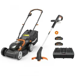 WORX twin pack WG927E - Akku-Rasenmäher / Rasentrimmer - 40V - 2x 2Ah