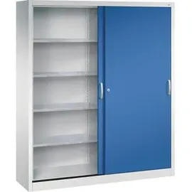 C+P CP-Möbel Büro-Schiebetürenschrank 160 x 40 x 195 cm grau/blau