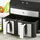 Homcom Heißluftfritteuse 8L Fritteuse mit Doppelkammer, Airfryer mit 10 Programmen, 2400 W Luftfritteuse mit Touchscreen, Rezeptur, ohne Öl, Schwarz - Schwarz