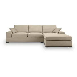 xonox Eckcouch Strukturstoff 3-Sitzer Beige