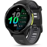 Garmin Forerunner 970 Schwarz/Carbongrau Titan DLC mit Silikon-Wechselarmband 22 mm Schwarz/Transparent Steinweiss