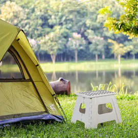 Relaxdays Klapphocker faltbar Weiß