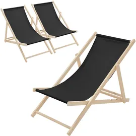 ECD Germany Liegestuhl 57,5 x 83 x 100 cm Schwarz