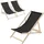 ECD Germany Liegestuhl 57,5 x 83 x 100 cm Schwarz