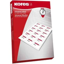 KORES Universaletiketten 100 Blatt Weiß 63,5 x 33,9 mm