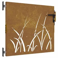 vidaXL Gartentor 85 x 75 cm Cortenstahl Gras-Design