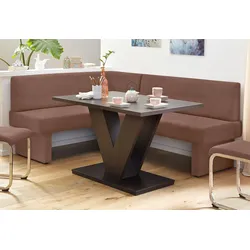 Eckbank HOME AFFAIRE, braun (camel), B:202cm H:89cm T:152cm, Microfaser (Zusammensetzung: 100% Polyester), Sitzbänke