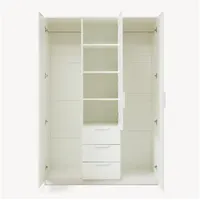 [en.casa] Kleiderschrank Eiselfing 176x120x52 cm 3 Schubladen Weiß