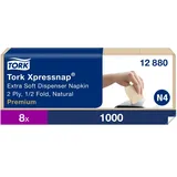 TORK Xpressnap Extra Soft (N4-System) 16,5x21,3cm 2-lagig Natur Spenderserviette 16,5 x 21,6cm 8 x 5 x 200 = 8.000 Servietten,