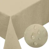 Tischdecke (rund 160 cm, Sand) runde Tischdecke Weihnachten, Gartentischdecke rund Wetterfest, Tischdecke rund Klein, Tischdecke rund Weihnachten, Tischdecke Abwaschbar rund