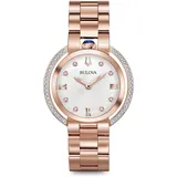 Bulova Damen Analog Quarz Uhr mit Edelstahl Armband 98R248