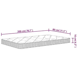 vidaXL Matratze Schaumstoff Mittelweich 80x200 cm