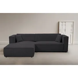 werk2 Eckcouch Cord 2-Sitzer Anthrazit