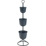 [en.casa] Blumenständer Alphen 110 x 28 cm Schwarz