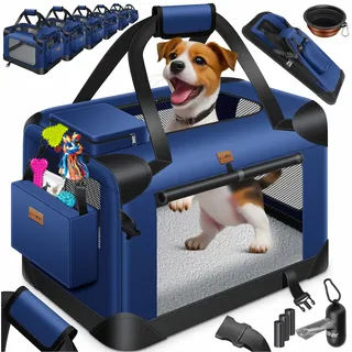 Lovpet LOVPET® Hundebox Hundetransportbox faltbar Inkl.Hundenapf Transporttasche Hundetasche Transportbox für Haustiere, Hunde und Katzen Haustiertransportbox