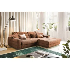 KAWOLA Ecksofa Lana Cord Recamiere rechts rost