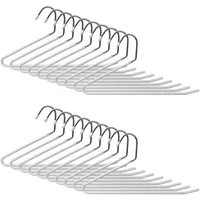 Relaxdays Hosenbügel 20er Set, S-Form, rutschfeste Kleiderbügel, Hosen aufhängen,