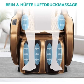 NAIPO Massagesessel Kunstleder 61,5 x 87,3 x 91,5 cm hellbraun/schwarz