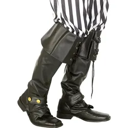 Schwarze Piraten Stiefel Deluxe - OS