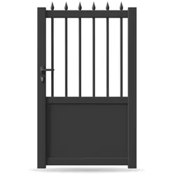Gartentor, Einzeltor, Modell Duisburg, Aluminium, Anthrazit, flexible Befestigungssysteme, individuell konfigurierbar