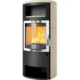 Kaminofen HARK 77 GT FlameKat 7 kW - Ofenkacheln: quarz-weiss - Korpus: graphit/verchromt