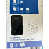 SET: Toilettenpapier Einzelblattspender schwarz inkl. 1 Päckchen Toilettenpapier