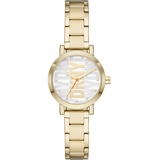 DKNY Damenuhren Soho, QuarzDreizeiger Uhrwerk, 28MM Gold Alloy Gehäuse mit Edelstahlarmband, NY6647