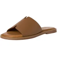 TAMARIS Damen Pantolette Leder flach, braun, 38 EU