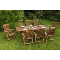 MERXX Gartenmöbel »Comodoro«, 8 Sitzplätze, Eukalyptusholz - beige