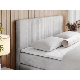 MKS Meble MKS Boxspringbett, Hellgrau, 2-Sitzer, H3, Rechteckig, 160x200 cm, Schlafzimmer, Betten, Boxspringbetten