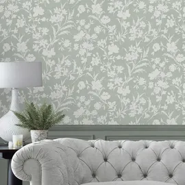 Laura Ashley Rye Vliestapete 53 cm x 10 m 300 g Grün