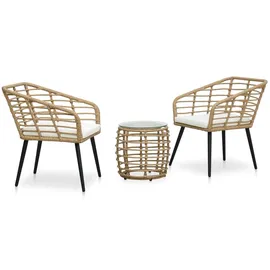 vidaXL Polyrattan Bistro Set 3-tlg. eiche