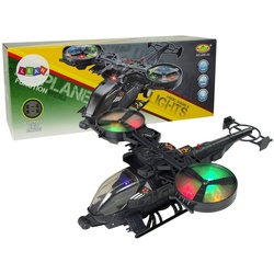 LEAN Toys Spielzeug-Hubschrauber Militärhubschrauber Groß Licht Sound Hubschrauber Spielzeug Aufkleber schwarz