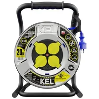 Plastrol Kabeltrommel Verlängerungskabel 4x2P+PE Schuko IP44 16A 3x2,5 20m