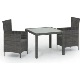 vidaXL Garten-Essgruppe 3-tlg. Grau