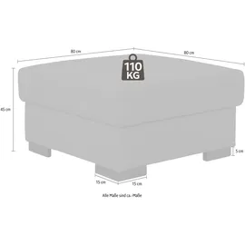 Home Affaire Stauraumhocker Tulio 80 x 45 x 80 cm Polyester Grau